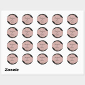 Sticker Rond Élégant Rose Mariage d'agate d'huile or (Feuille)
