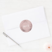 Sticker Rond Elégant Rose Or et rose Mariage Enveloppe sceaux (Enveloppe)