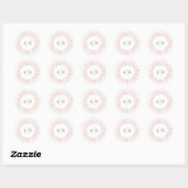 Sticker Rond Élégant rose or monogramme mariage faveur autocoll (Feuille)