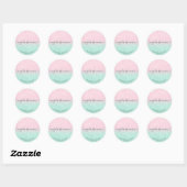 Sticker Rond Élégant rose or & parties scintillant menthe moder (Feuille)