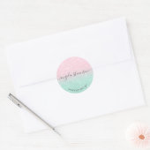 Sticker Rond Élégant rose or & parties scintillant menthe moder (Enveloppe)