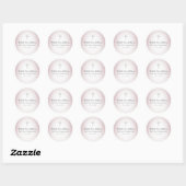 Sticker Rond Élégant Rose Or Simple Croix Première Communion (Feuille)