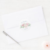 Sticker Rond Élégant rose pâle Roses Mariage floral (Enveloppe)