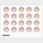 Sticker Rond Élégant Rose Parties scintillant or Ombre Mariage  (Feuille)