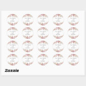 Sticker Rond Elégant rose Peach Floral Wedding Faveurs (Feuille)