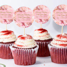 Elégant Rose Rose Or Floral Quinceañera