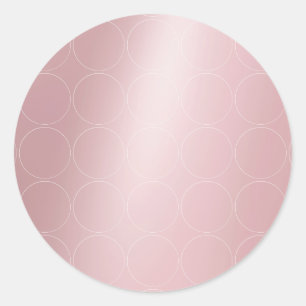 Sticker Rond Elégant Rose tendance Gold Blank Modèle moderne