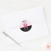 Sticker Rond Élégant ruban et Damask Cupcake Boulangerie Emball (Enveloppe)