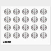 Sticker Rond Elégant Ruby | Diamants 40e anniversaire de Mariag (Feuille)