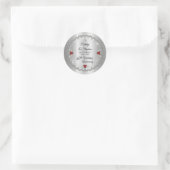 Sticker Rond Elégant Ruby | Diamants 40e anniversaire de Mariag (Sac)