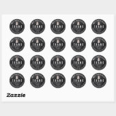 Sticker Rond Elégant Rustic Black Blanc boulangerie Merci (Feuille)