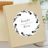 Sticker Rond Élégant Rustique Fleur sauvage folk Mariage décora