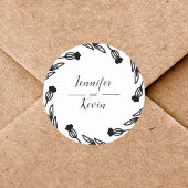 Sticker Rond Élégant Rustique Fleur sauvage folk Mariage décora
