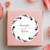 Sticker Rond Élégant Rustique Fleur sauvage folk Mariage décora