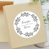Sticker Rond Elégant Rustique Fleur sauvage Folk Wedding Favor
