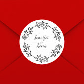 Sticker Rond Elégant Rustique Fleur sauvage Folk Wedding Favor