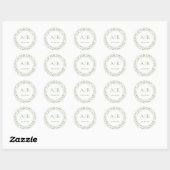 Sticker Rond Elegant Sage Chinoiserie Mariage (Feuille)