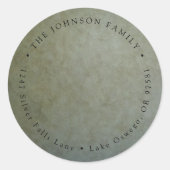 Sticker Rond Elegant Sage Gold Adresse de retour (Devant)
