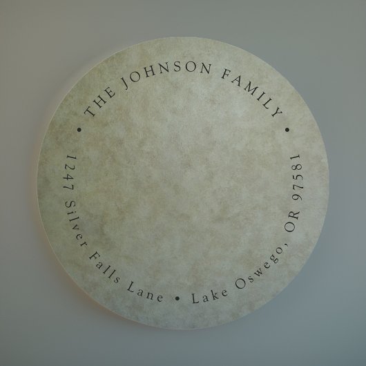 Sticker Rond Elegant Sage Gold Adresse de retour