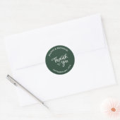 Sticker Rond Élégant Sage Green Calligraphie Merci Mariage (Enveloppe)