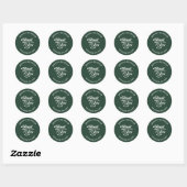 Sticker Rond Elégant Sage Green Mariage Merci Favor (Feuille)