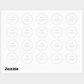Sticker Rond Elégant Sage Green Simple Monogramme Merci (Feuille)
