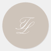 Sticker Rond Élégant Sandy Neutral Mariage traditionnel (Devant)