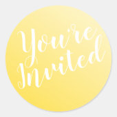 Sticker Rond Elégant Sceau d'enveloppe jaune tournesol (Devant)