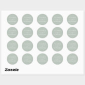 Sticker Rond Elégant Sceau d'enveloppe Mariage vert subtil (Feuille)