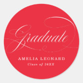 Sticker Rond Élégant Script de calligraphie Grad Grad Grad Grad (Devant)