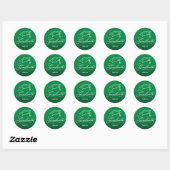Sticker Rond Élégant Script de Graduation Enveloppe verte Sceau (Feuille)