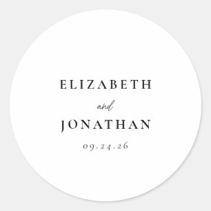 Sticker Rond Élégant script et Mariage Serif