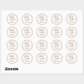 Sticker Rond Élégant Script fait avec amour gâteau boulangerie (Feuille)