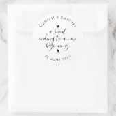 Sticker Rond Élégant Script Fin Douce Faveur de Mariage Grande (Sac)
