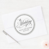 Sticker Rond Élégant Script fleurit Mariage Faveurs (Enveloppe)