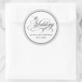 Sticker Rond Élégant Script fleurit Mariage Faveurs (Sac)