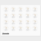 Sticker Rond Élégant script Gold Célébrez avec le Mariage US (Feuille)