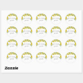 Sticker Rond Élégant Script Message Lemons Blossom Vert (Feuille)