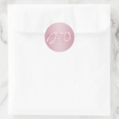 Sticker Rond Élégant Script Monogram Mauve Ombre Adresse de ret (Sac)