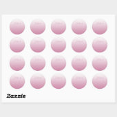 Sticker Rond Élégant Script & Ombré Rose (toute couleur) Modifi (Feuille)