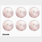 Sticker Rond Élégant Script Rose Gold | Enregistrer La Date (Feuille)