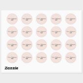 Sticker Rond Élégant Script Rose Pâle Entreprise (Feuille)