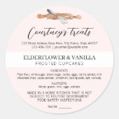 Sticker Rond Élégant Script rose Vive Accueil Boulangerie Ingré (Devant)