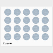 Sticker Rond Élégant Script Signature Dusty Blue (Feuille)
