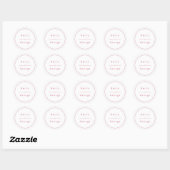 Sticker Rond Élégant Script simple Viva Magenta Mariage moderne (Feuille)