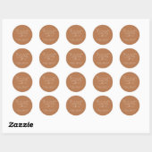 Sticker Rond Élégant script tendance en terre cuite Merci perso (Feuille)
