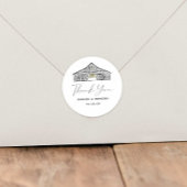 Sticker Rond Elegant Script Thank You Barn Wedding
