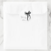 Sticker Rond Elegant Script Thirty Bow 30th Birthday Party (Sac)