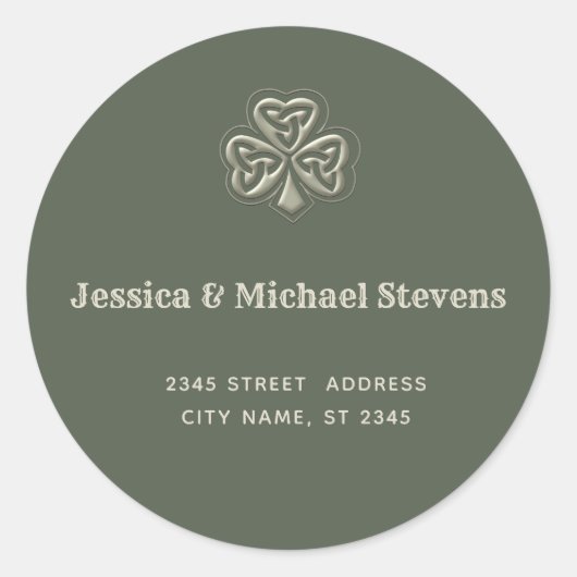 Sticker Rond Elégant shamrock irlandais à la mode (Devant)