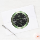 Sticker Rond Elégant Shimmery Green Produit Noir Bijoux Étiquet (Enveloppe)